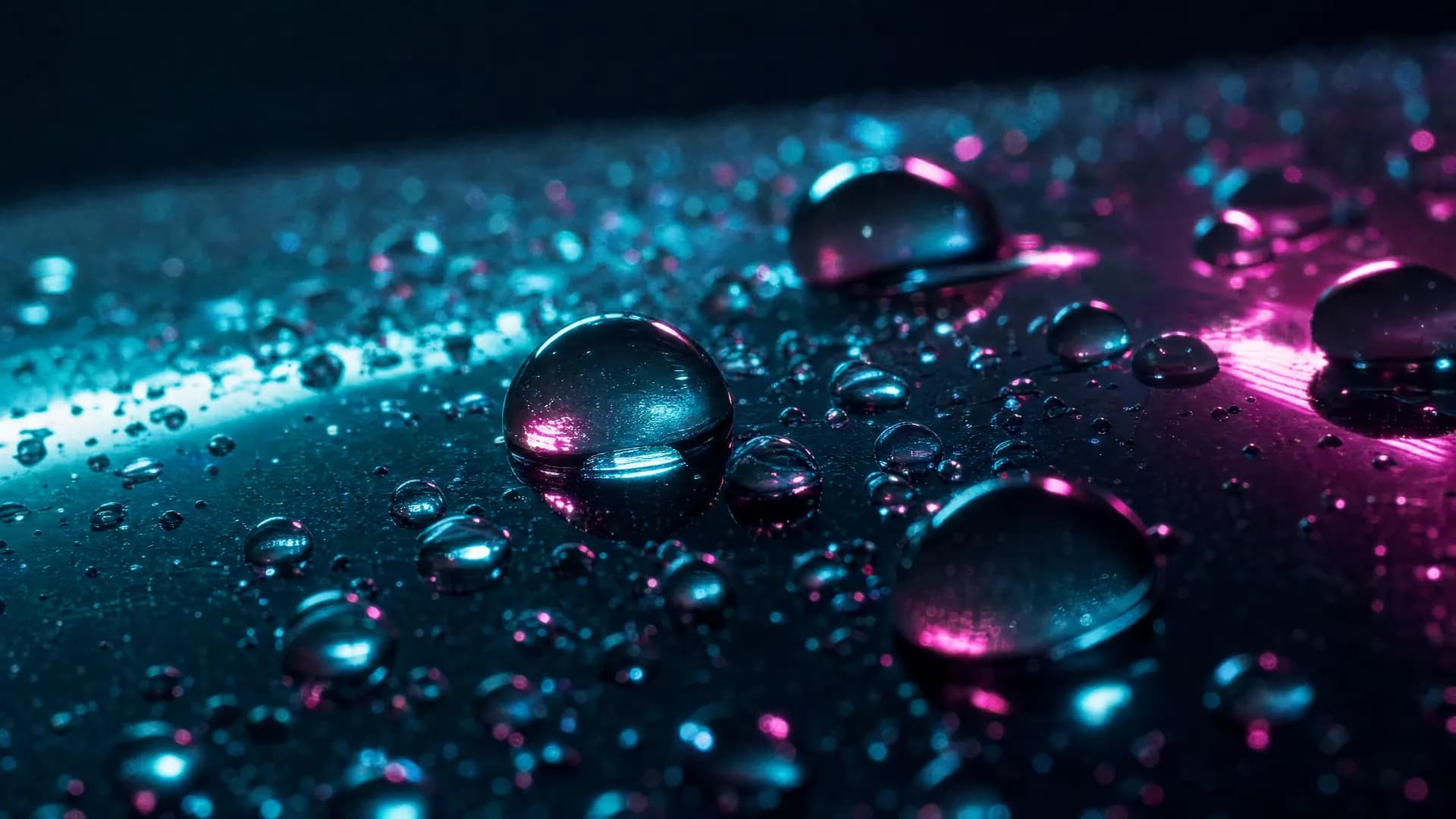 Wasserperlen auf keramikversiegeltem Lack, Makro (KI-Visualisierung)