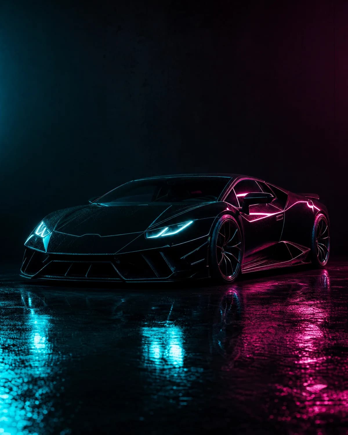 Platzhalter-Motiv für Thomas Kühn: Luxus-Sportwagen in Neon-Studio, das echte Porträt folgt
